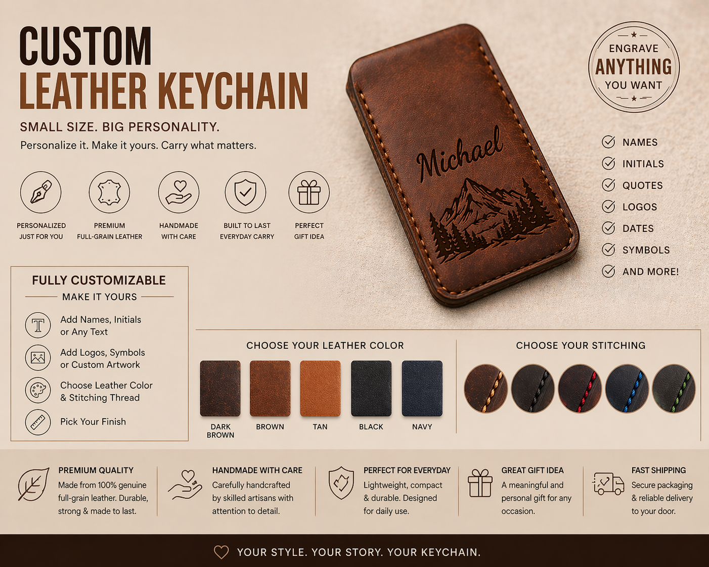 Custom Leather Keychains